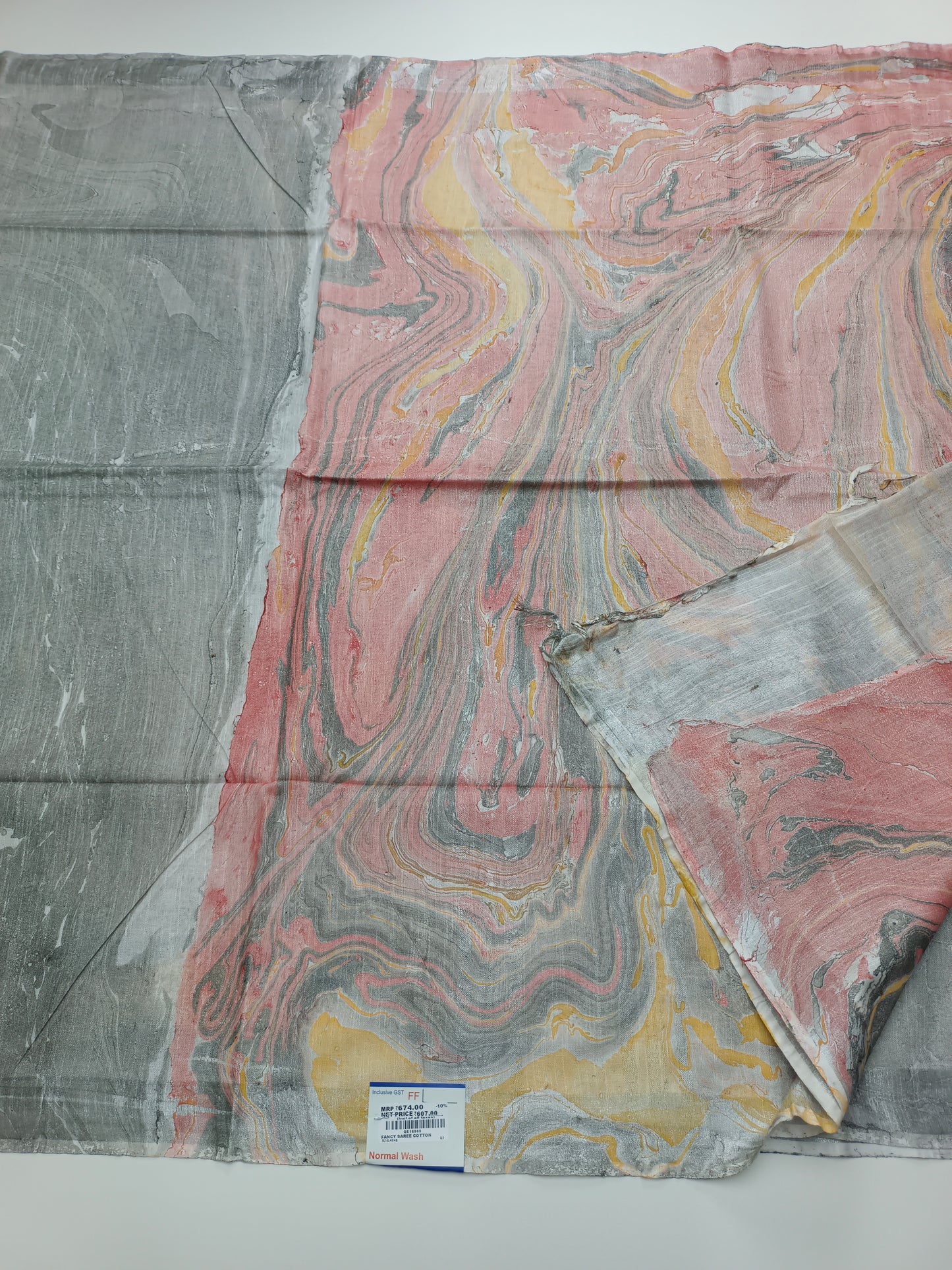 FANCY MARBLE PRINTED BHAGALPURI SAREE