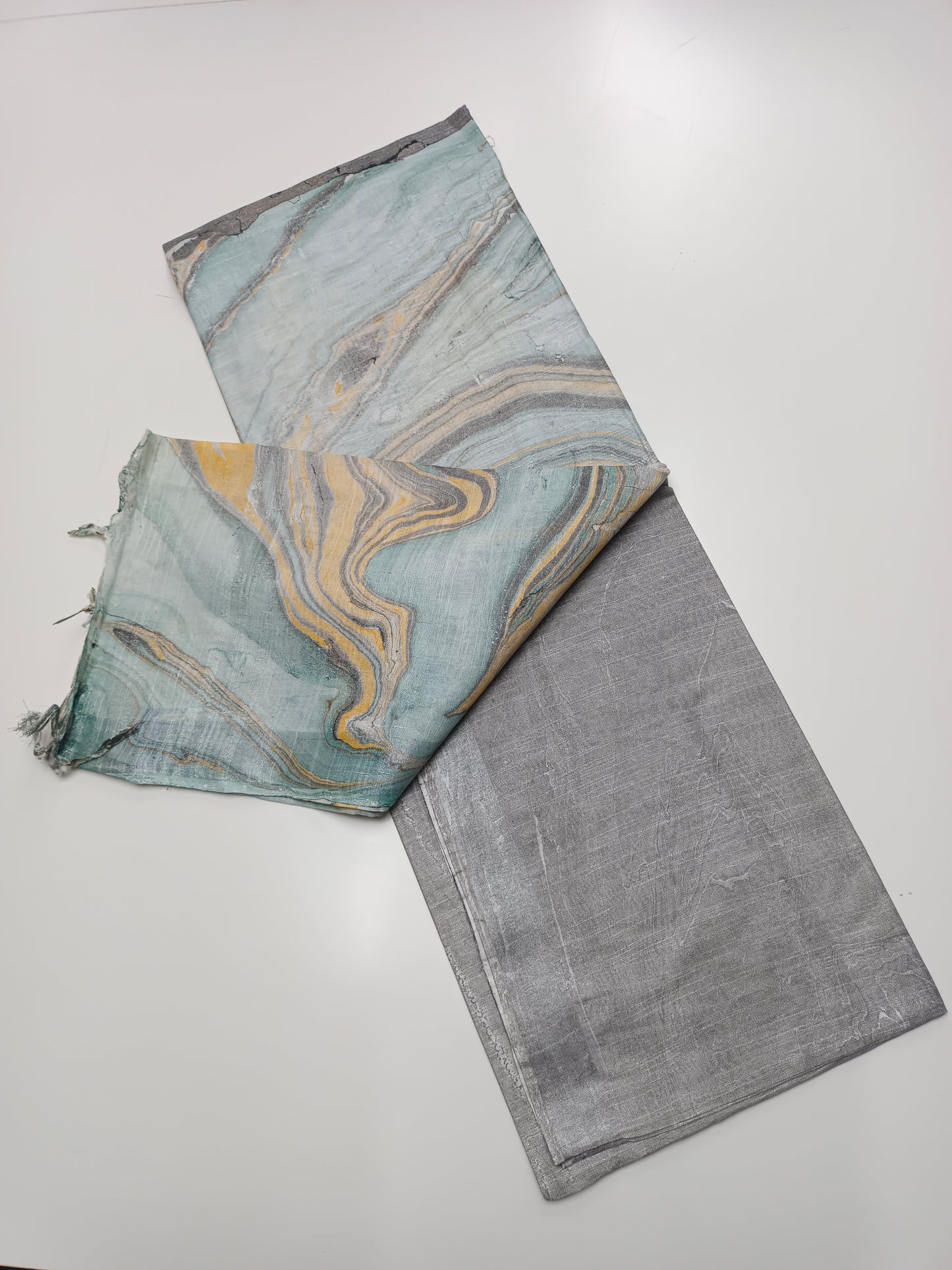 FANCY MARBLE PRINTED BHAGALPURI SAREE