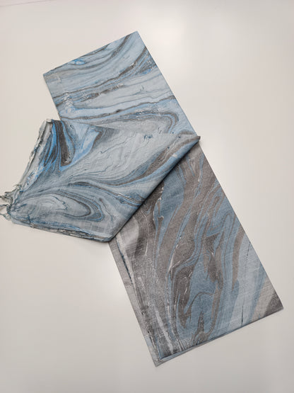FANCY MARBLE PRINTED BHAGALPURI SAREE