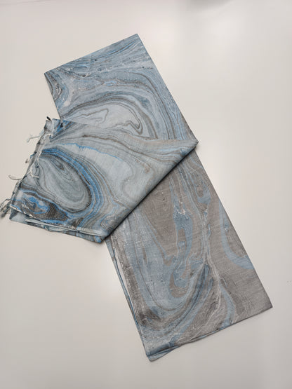 FANCY MARBLE PRINTED BHAGALPURI SAREE
