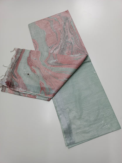 FANCY MARBLE PRINTED BHAGALPURI SAREE