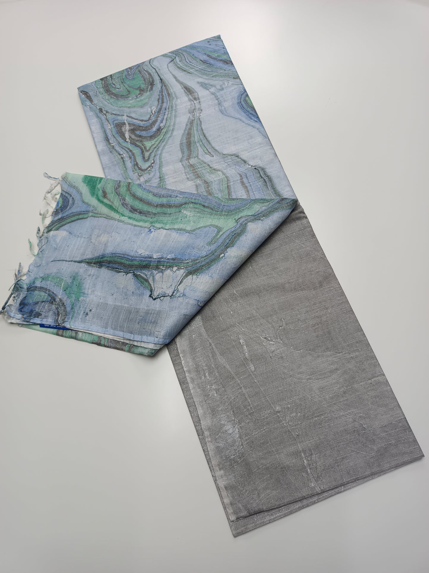 FANCY MARBLE PRINTED BHAGALPURI SAREE