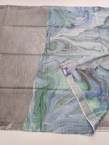 FANCY MARBLE PRINTED BHAGALPURI SAREE