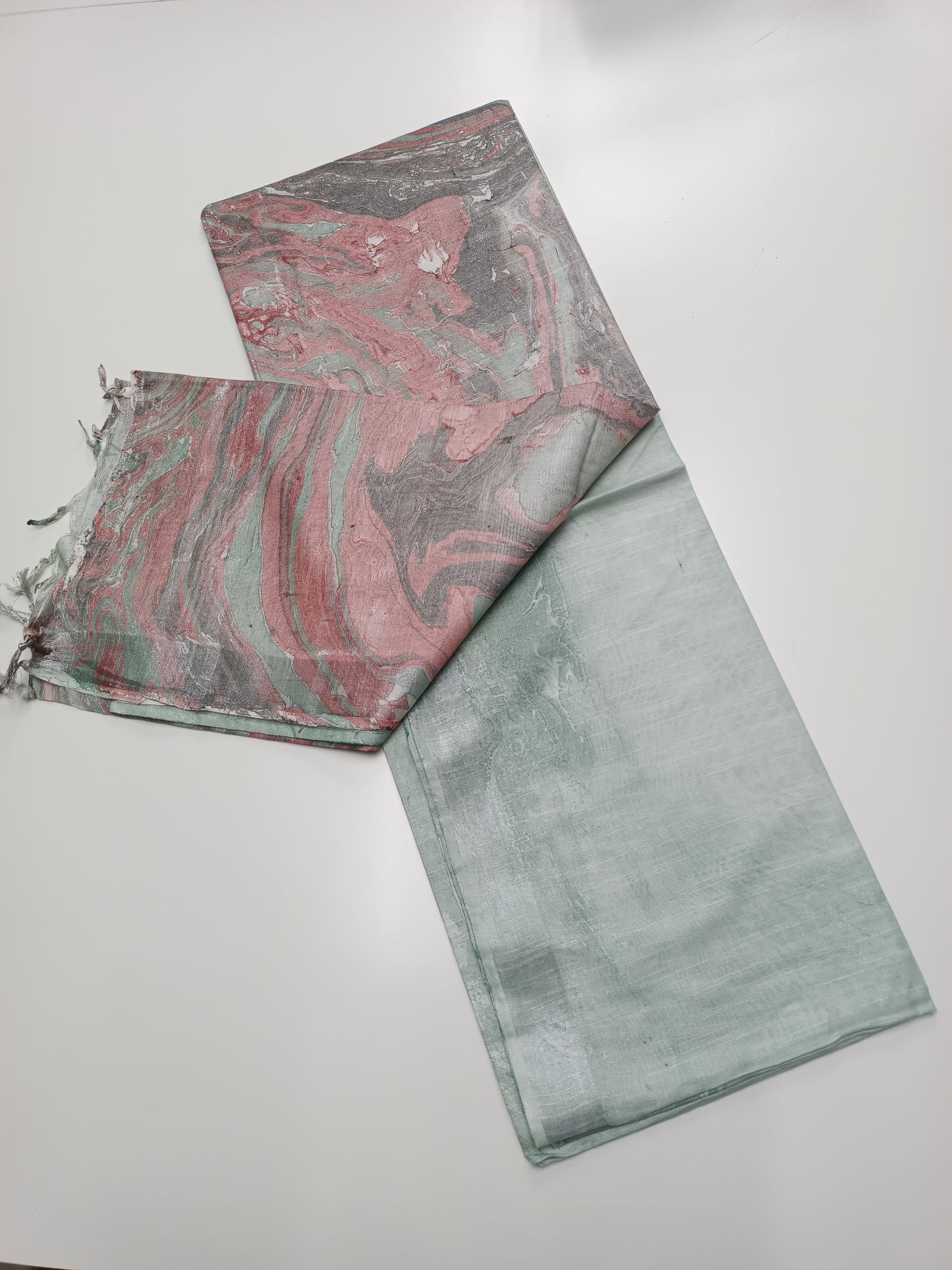 FANCY MARBLE PRINTED BHAGALPURI SAREE