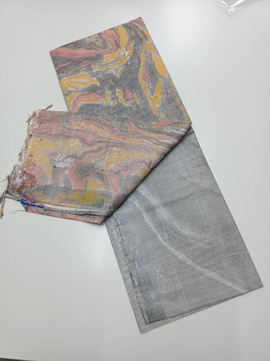 FANCY MARBLE PRINTED BHAGALPURI SAREE
