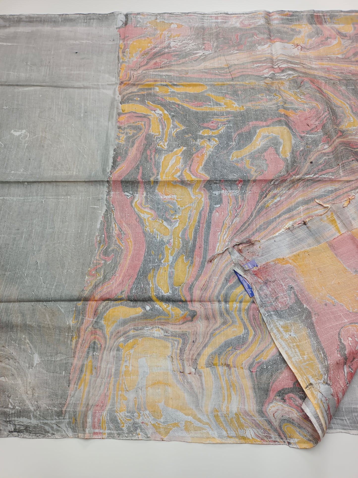 FANCY MARBLE PRINTED BHAGALPURI SAREE