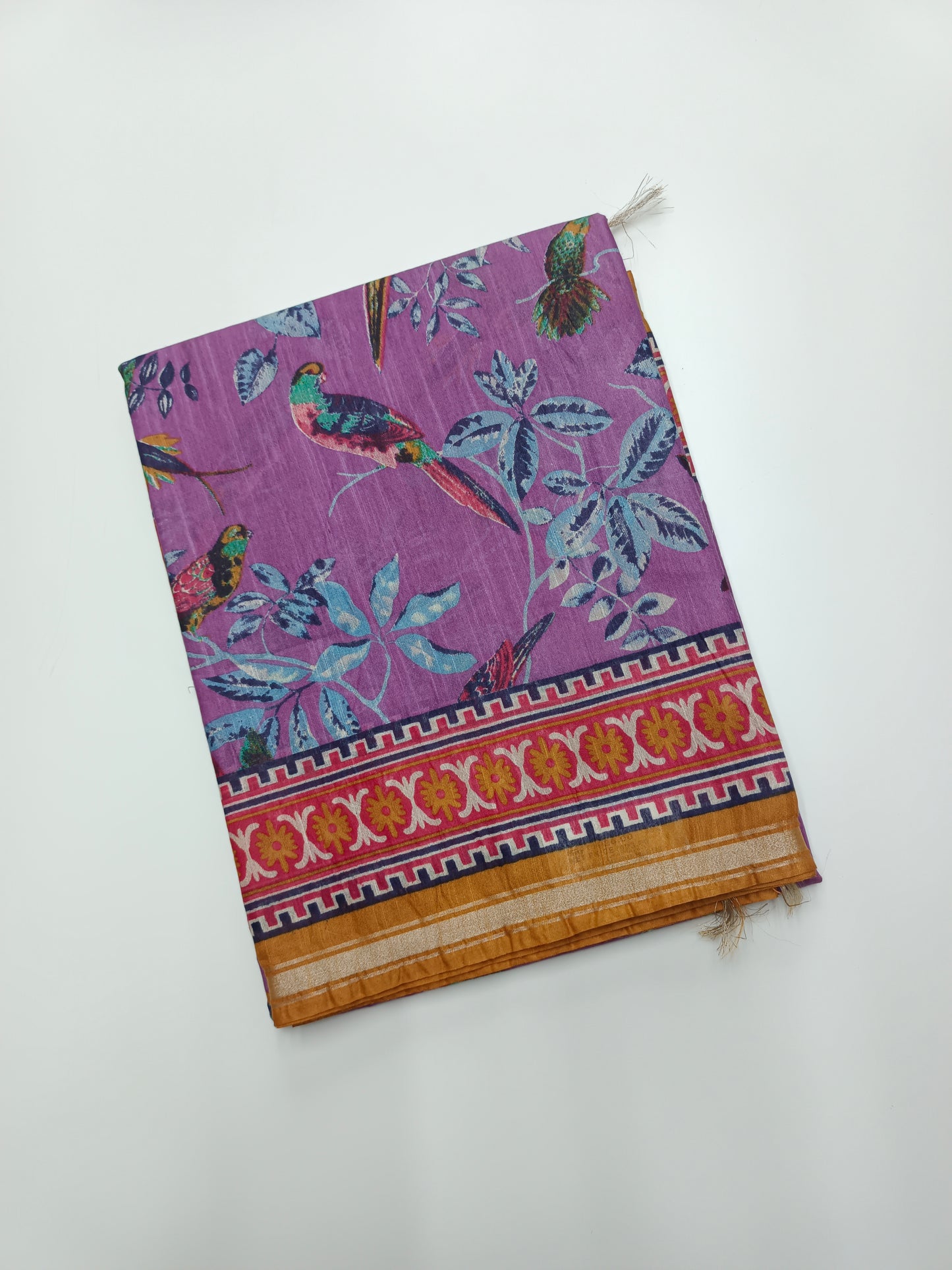 FANCY PRINTED TUSSER BHAGALPURI SAREE