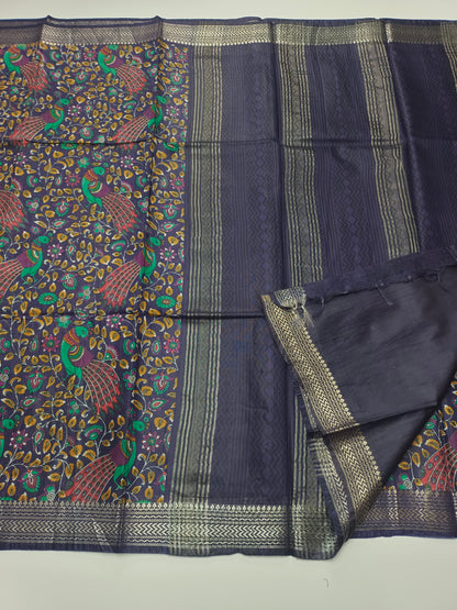 FANCY MAHESHWARI PRINTED BHAGALPURI SAREE