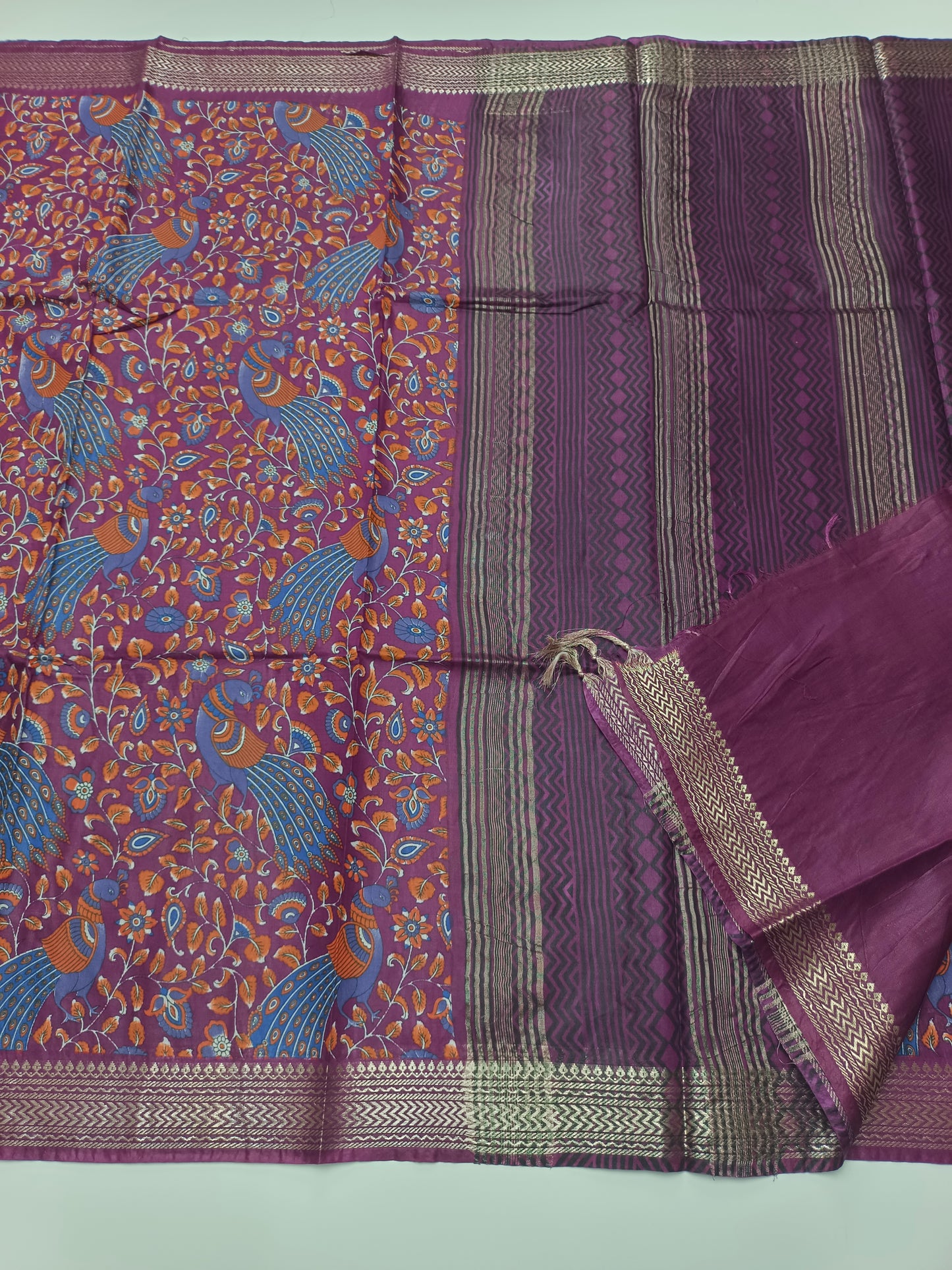 FANCY MAHESHWARI PRINTED BHAGALPURI SAREE