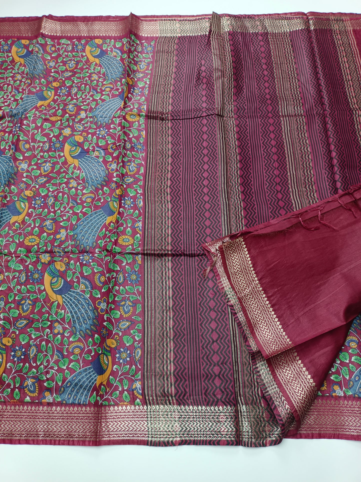 FANCY MAHESHWARI PRINTED BHAGALPURI SAREE