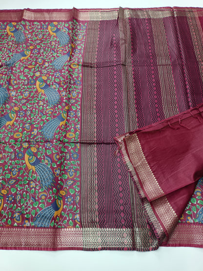 FANCY MAHESHWARI PRINTED BHAGALPURI SAREE