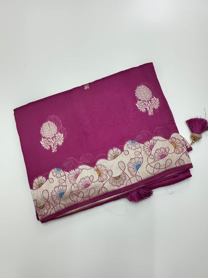 FANCY SEMI DOLA SILK SAREE (SPECIAL 30% DISCOUNT)