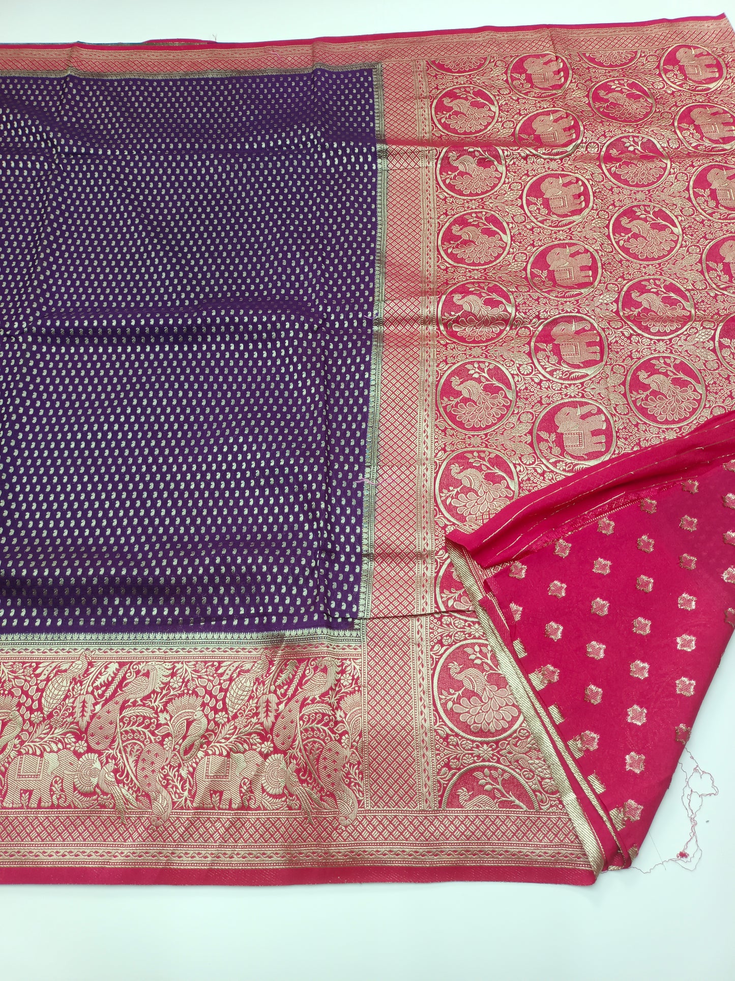 1000 BUTTA FANCY SEMI CREPE SILK SAREE (SPECIAL 30% DISCOUNT)