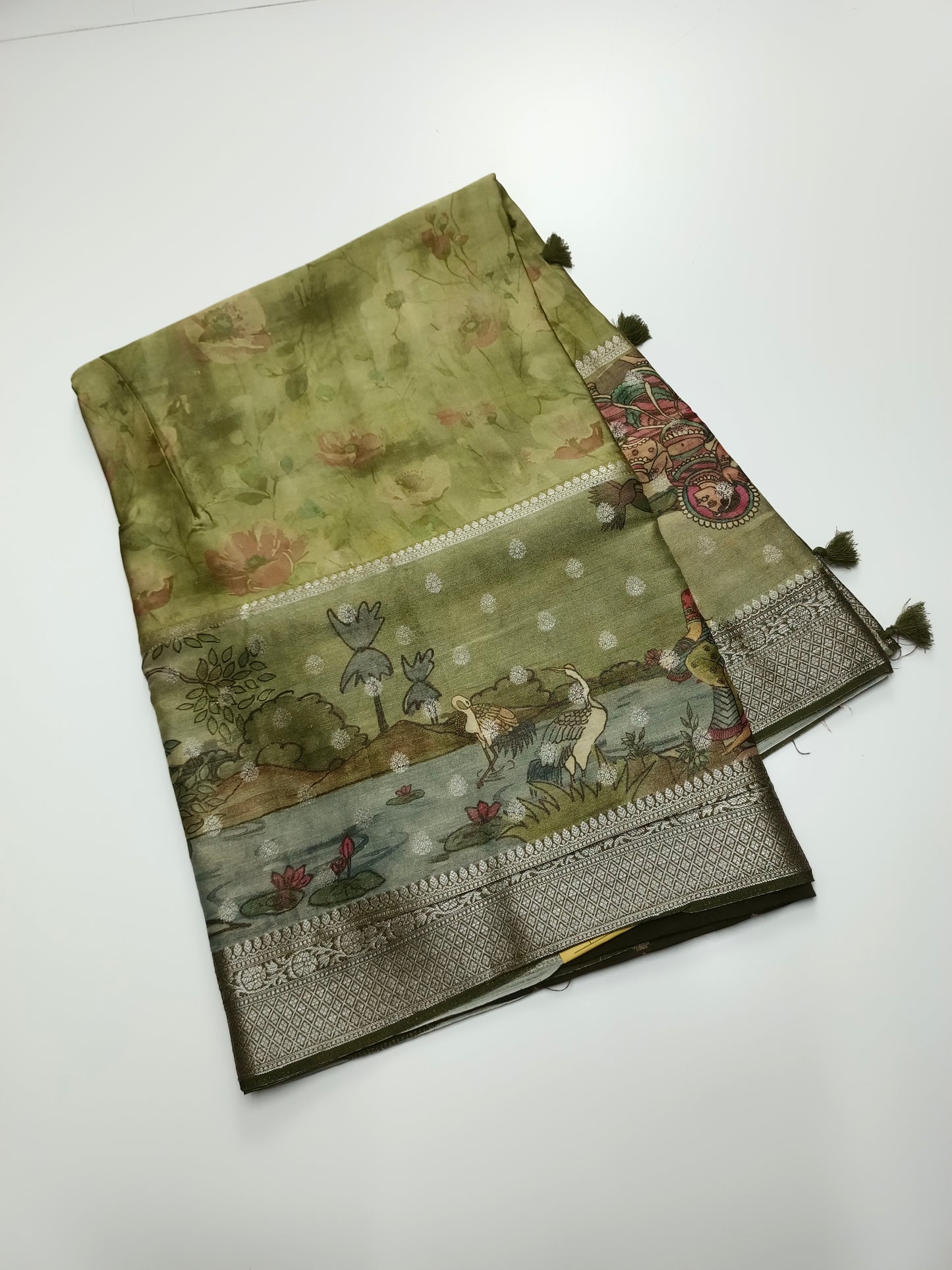 FANCY KALAMKARI CREPE  SILK SAREE (SPECIAL 30% DISCOUNT)