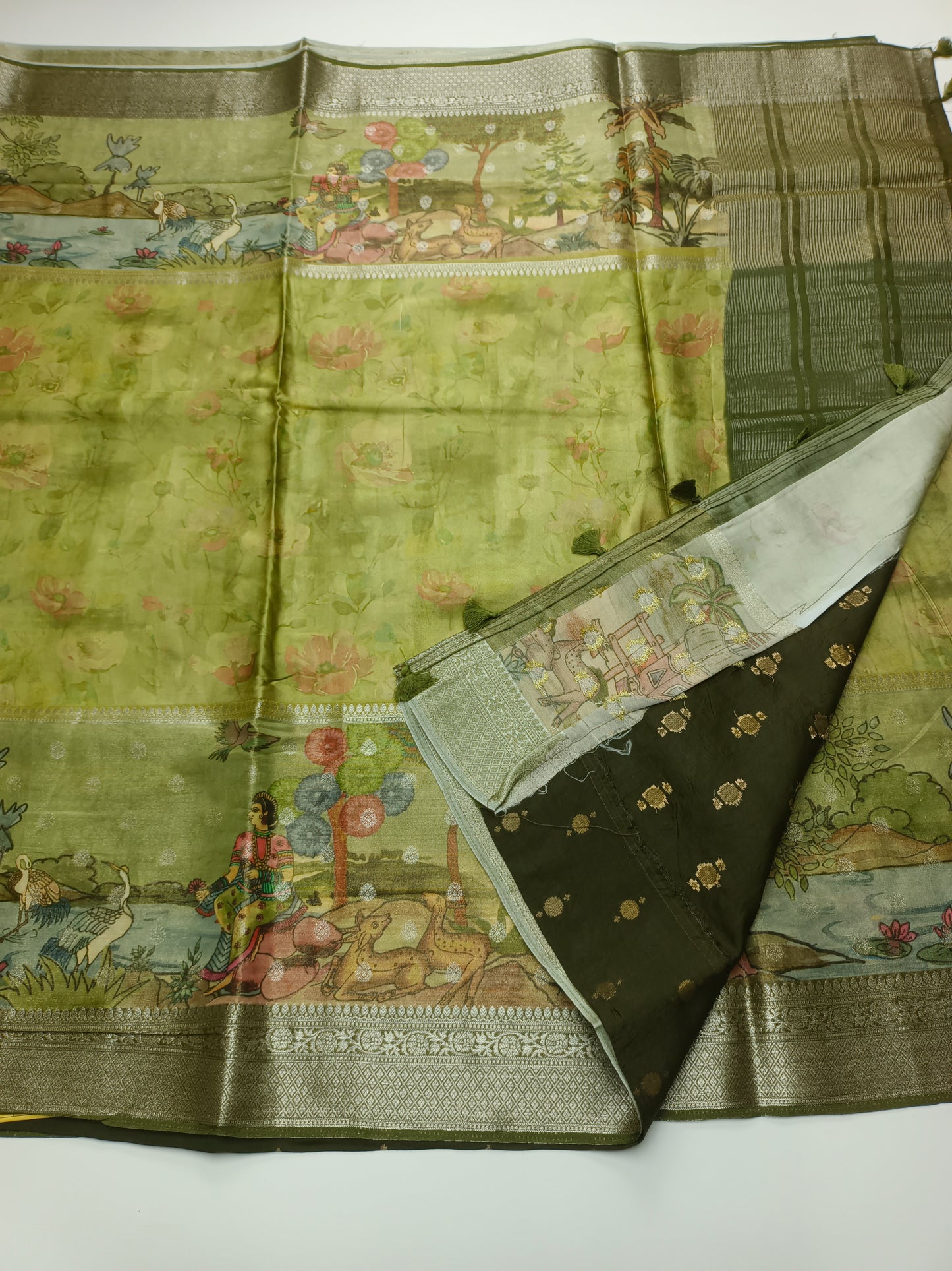 FANCY KALAMKARI CREPE  SILK SAREE (SPECIAL 30% DISCOUNT)