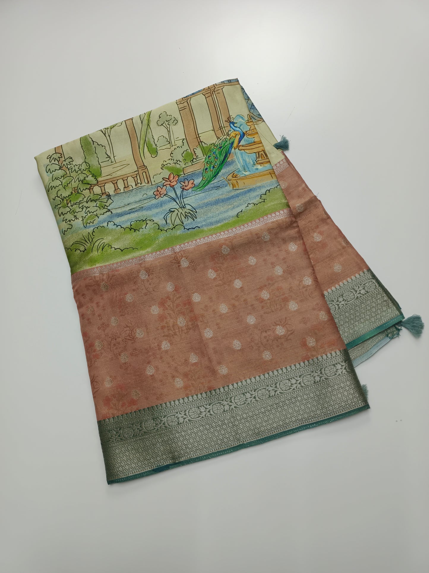 FANCY KALAMKARI CREPE  SILK SAREE (SPECIAL 30% DISCOUNT)