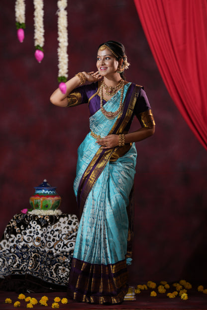 KANCHIPURAM PURE BRIDAL SILK SAREE