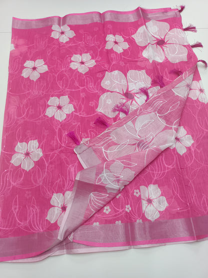 FANCY LENIN COTTON SAREE
