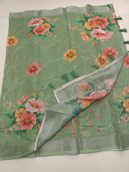 FANCY LENIN COTTON SAREE