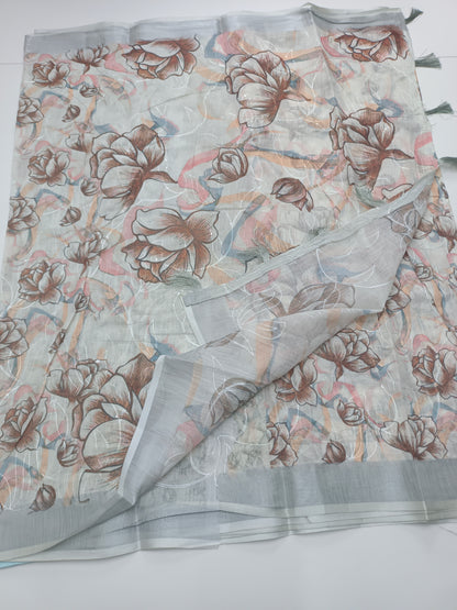 FANCY LENIN COTTON SAREE