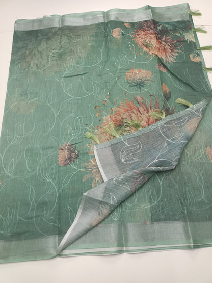 FANCY LENIN COTTON SAREE