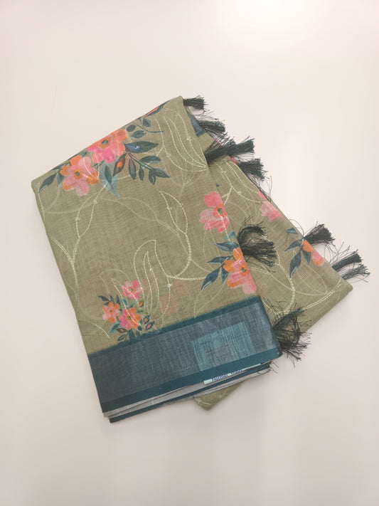 FANCY LENIN COTTON SAREE