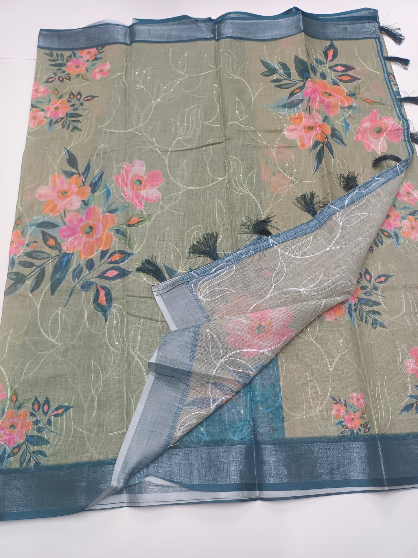 FANCY LENIN COTTON SAREE