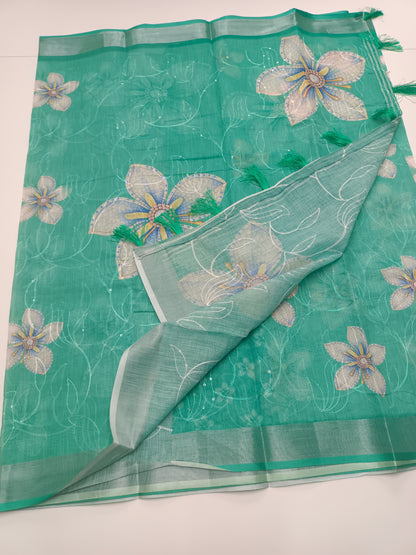 FANCY LENIN COTTON SAREE