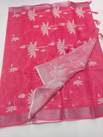 FANCY LENIN COTTON SAREE