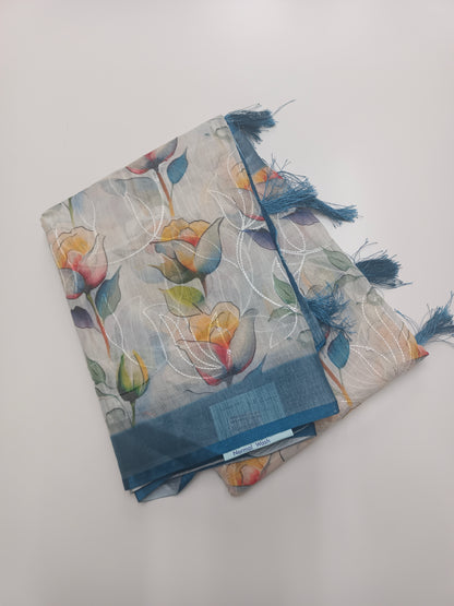 FANCY LENIN COTTON SAREE