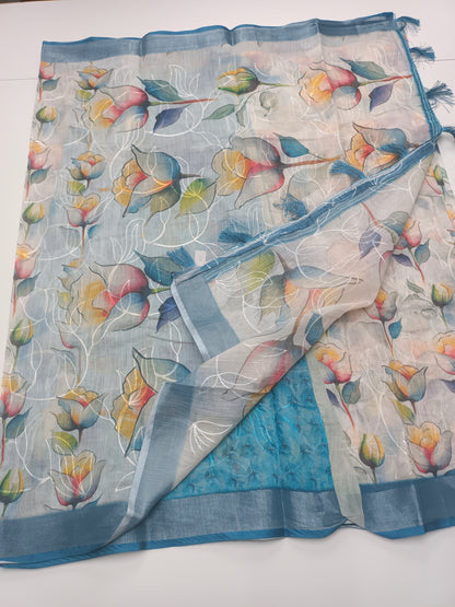 FANCY LENIN COTTON SAREE