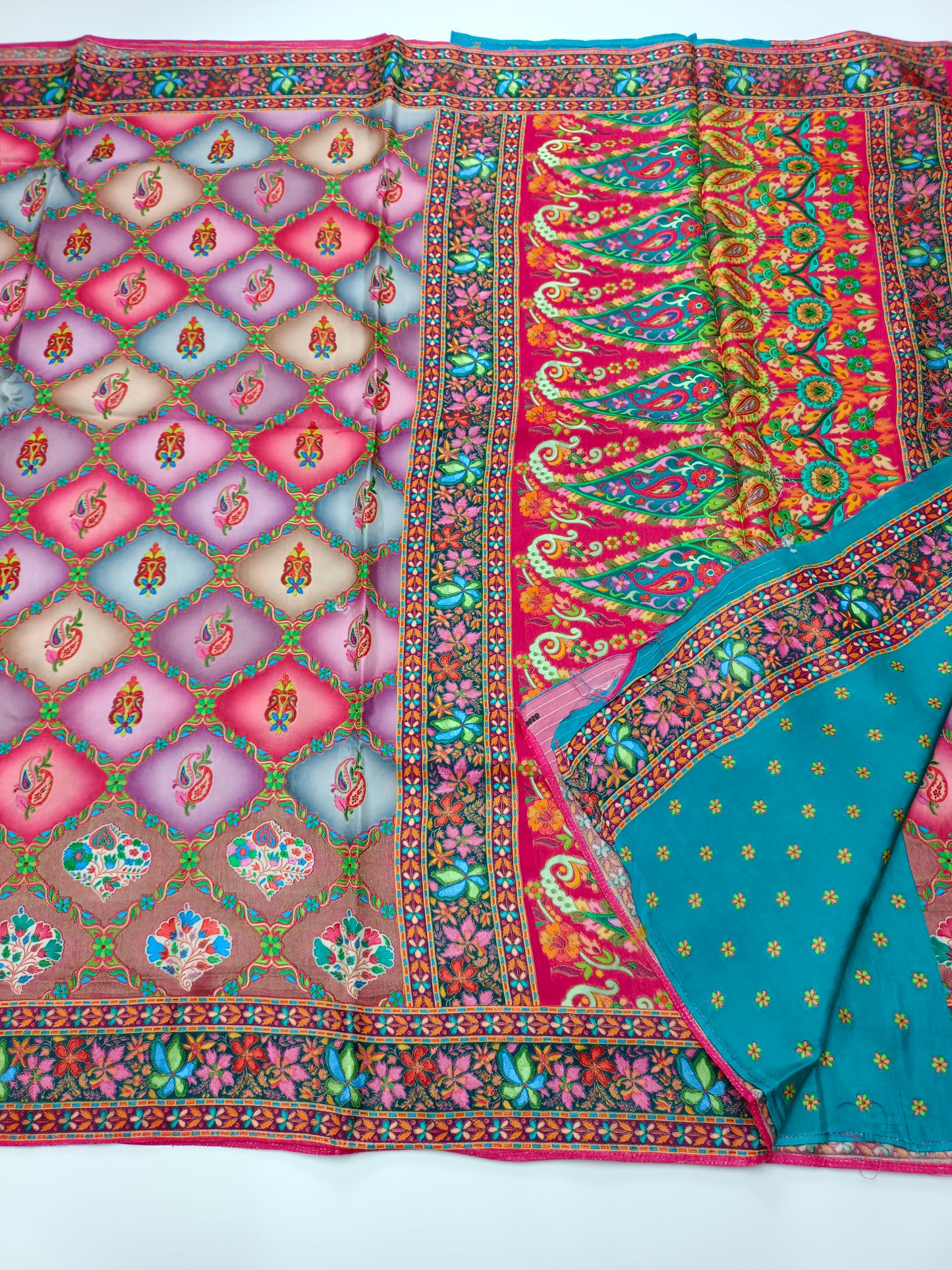 FANCY PASHMINA POSITION PRINT SAREE