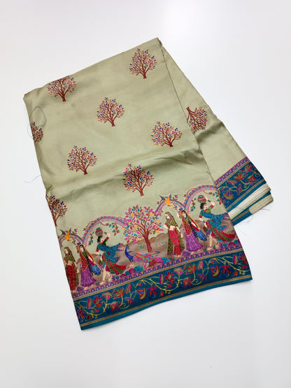 FANCY PASHMINA POSITION PRINT SAREE
