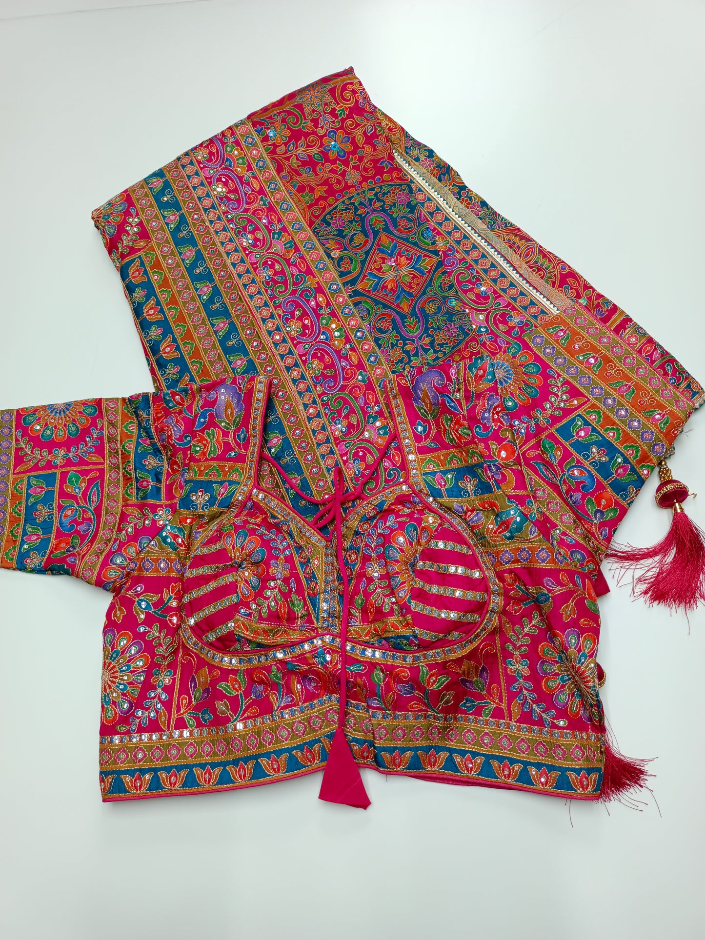FANCY RAJWADI SAREE WITH READY BLOUSE