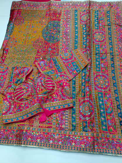 FANCY RAJWADI SAREE WITH READY BLOUSE