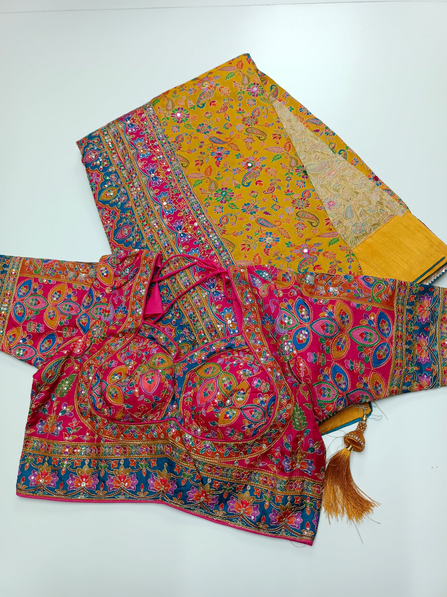 FANCY RAJWADI SAREE WITH READY BLOUSE
