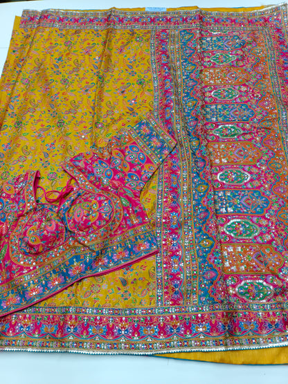 FANCY RAJWADI SAREE WITH READY BLOUSE