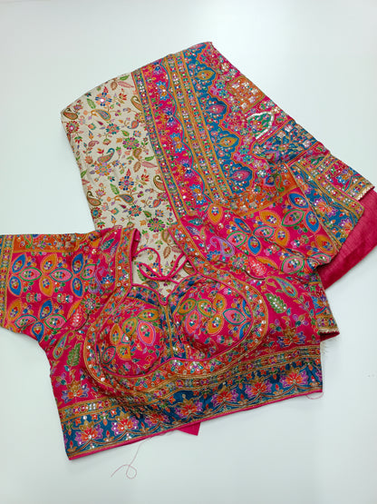 FANCY RAJWADI SAREE WITH READY BLOUSE