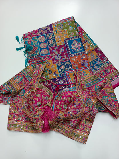 FANCY RAJWADI SAREE WITH READY BLOUSE