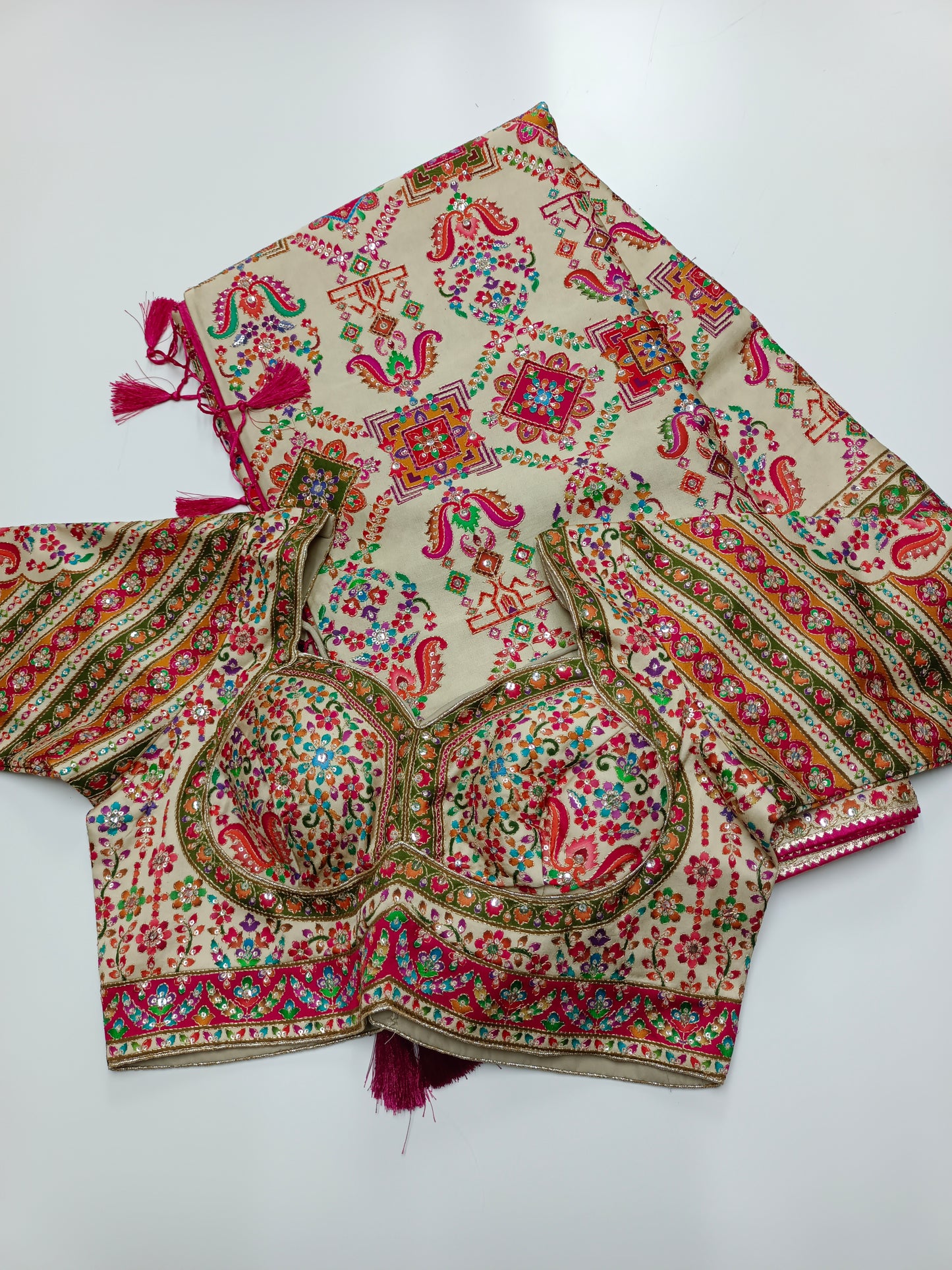 FANCY RAJWADI SAREE WITH READY BLOUSE