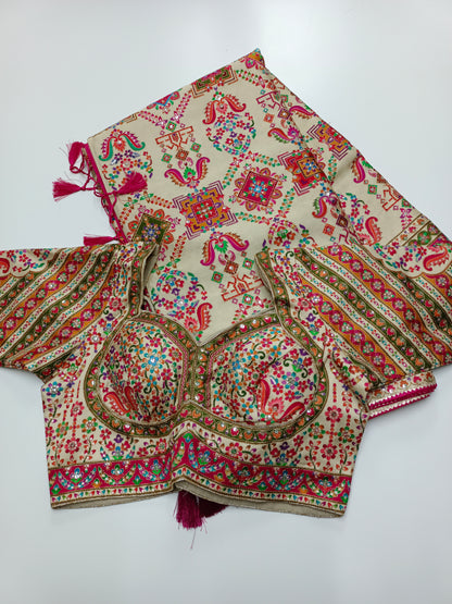 FANCY RAJWADI SAREE WITH READY BLOUSE