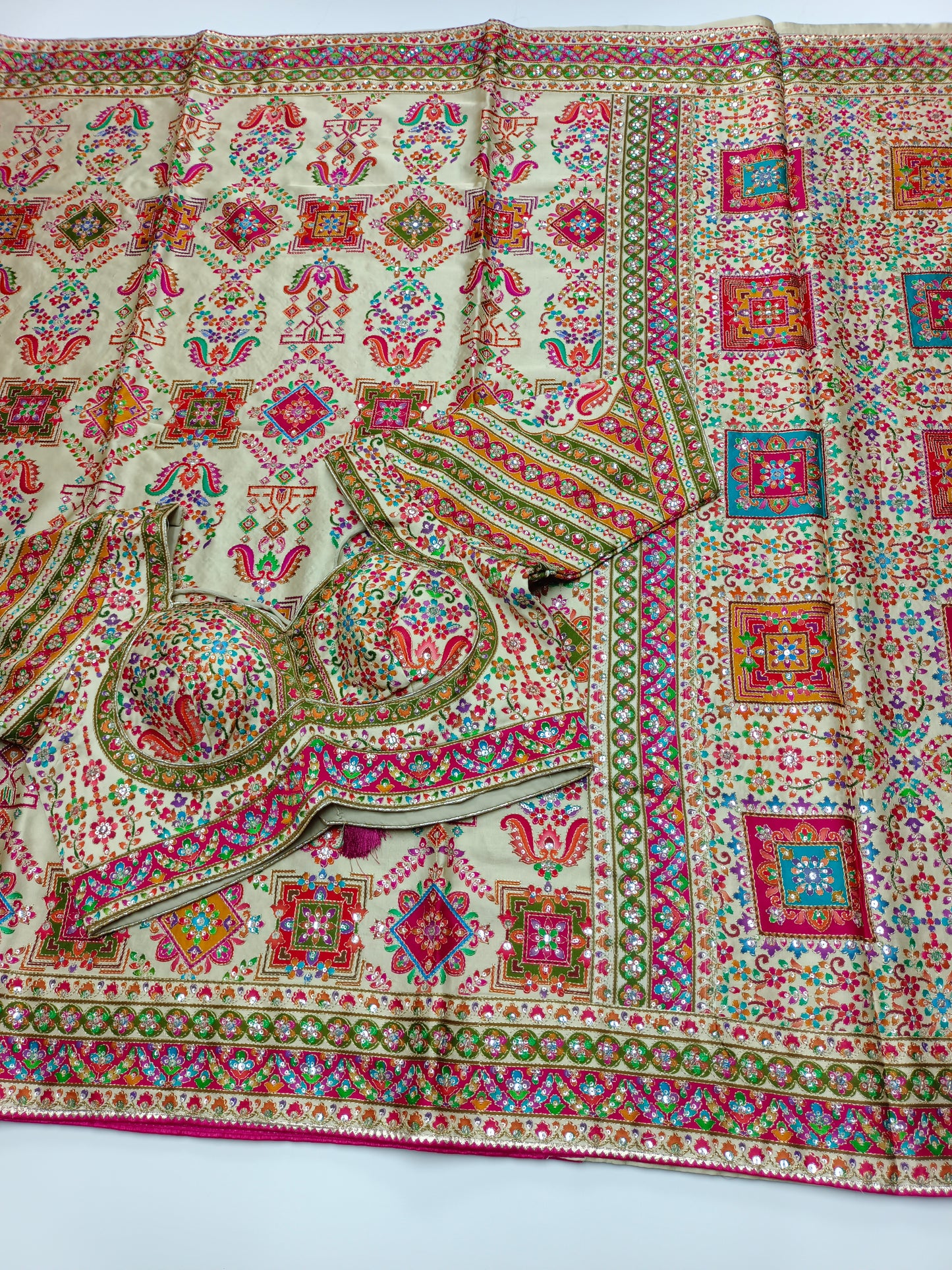 FANCY RAJWADI SAREE WITH READY BLOUSE