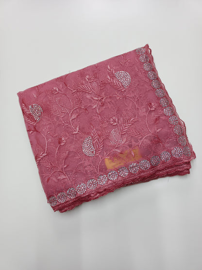 FANCY NETED WORK SAREE