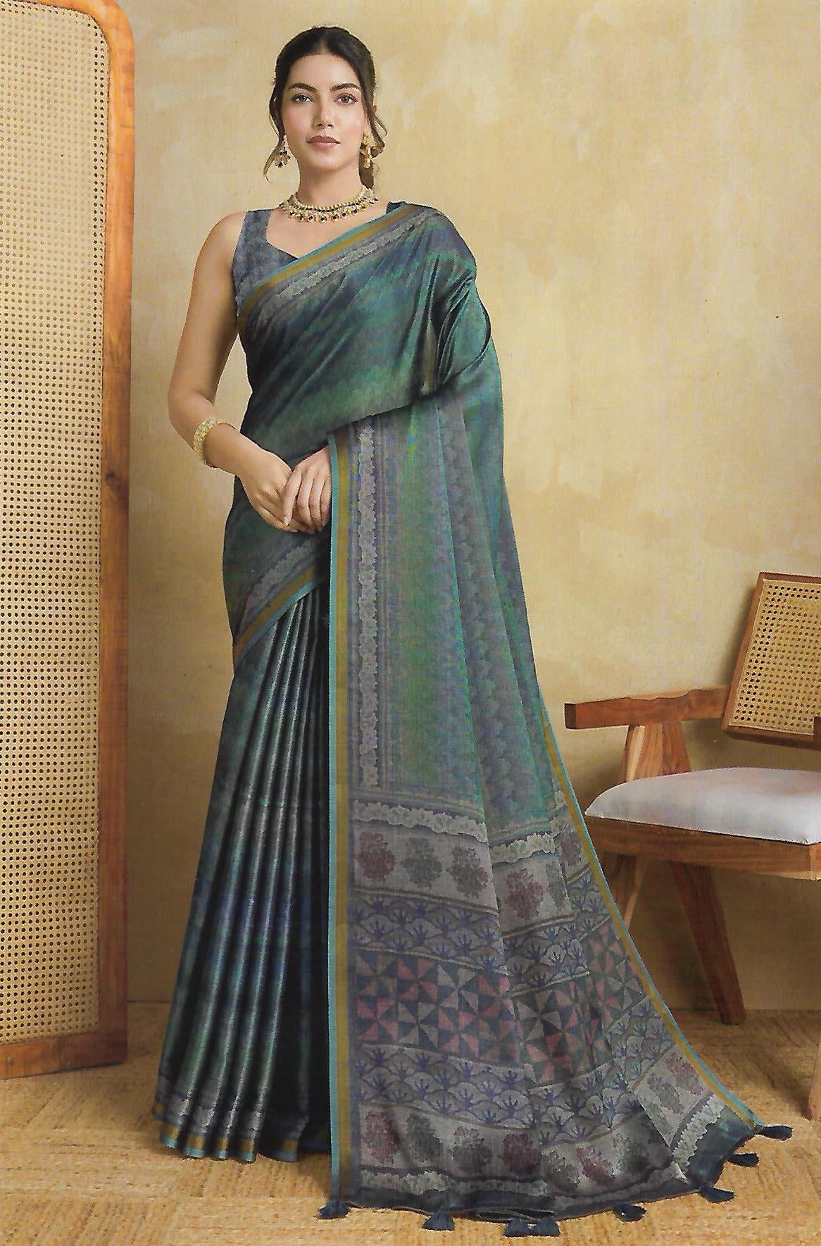 FANCY TUSSER SILK SAREE