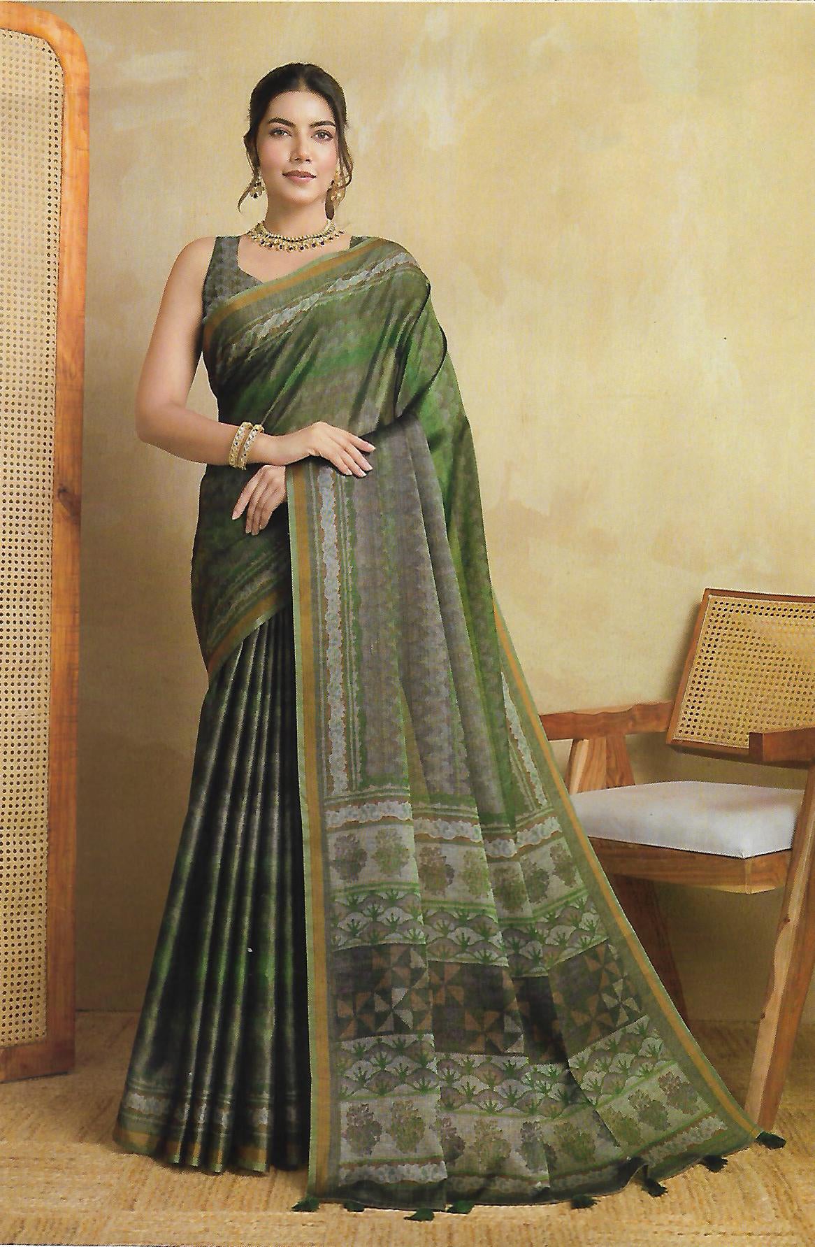 FANCY TUSSER SILK SAREE