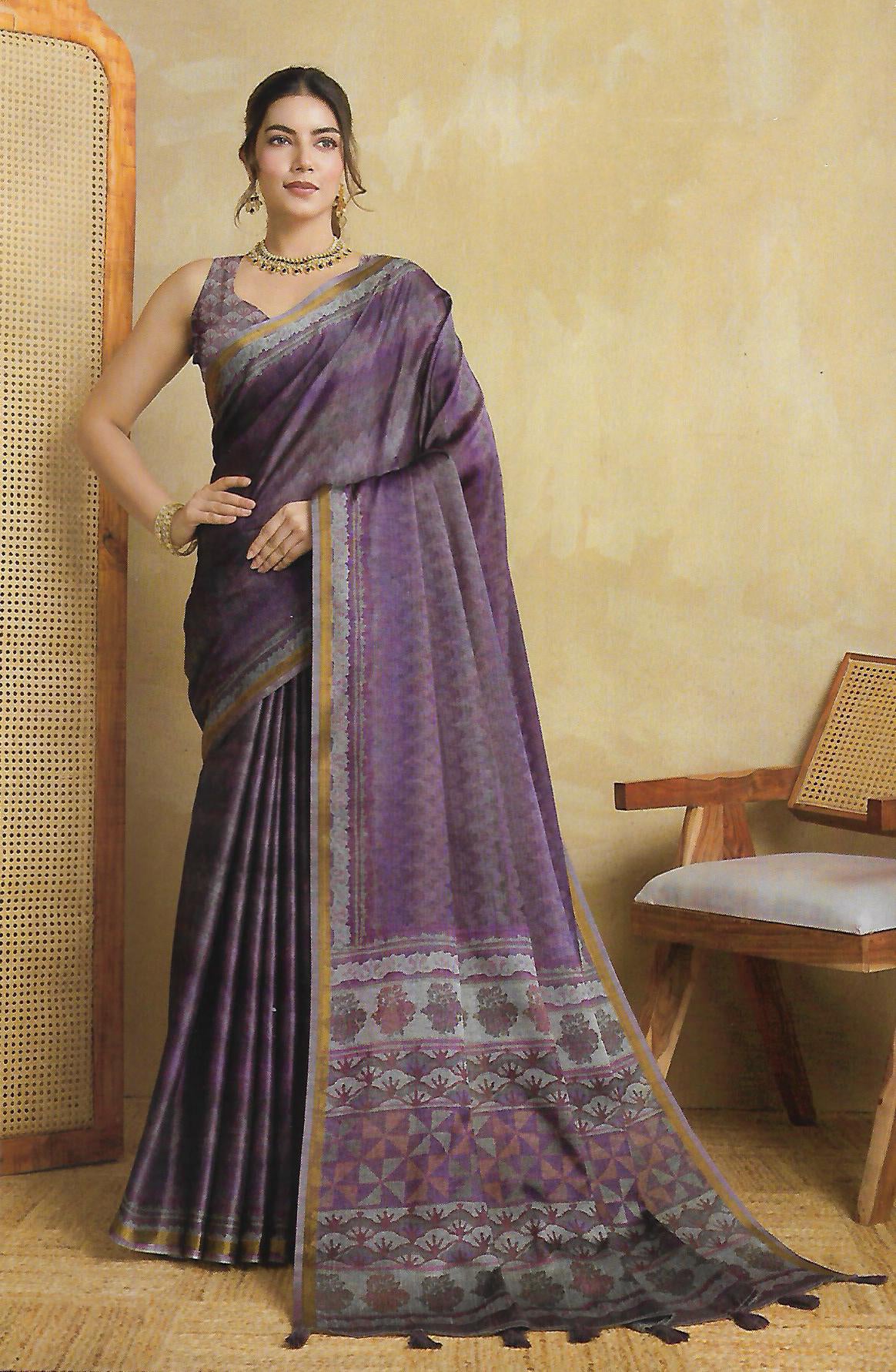 FANCY TUSSER SILK SAREE