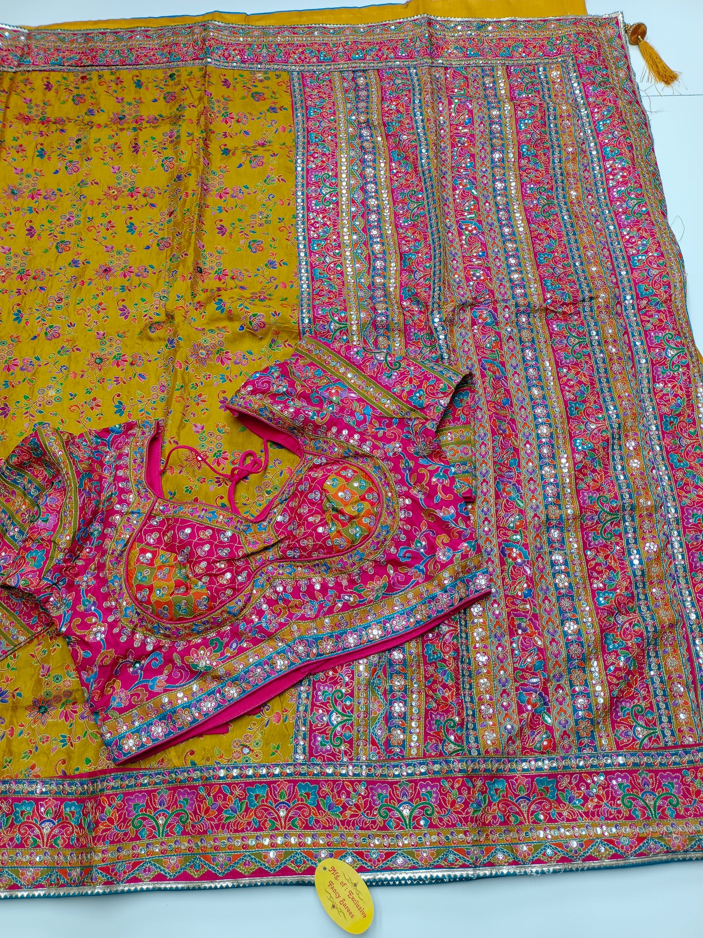 FANCY RAJWADI SAREE WITH READY BLOUSE