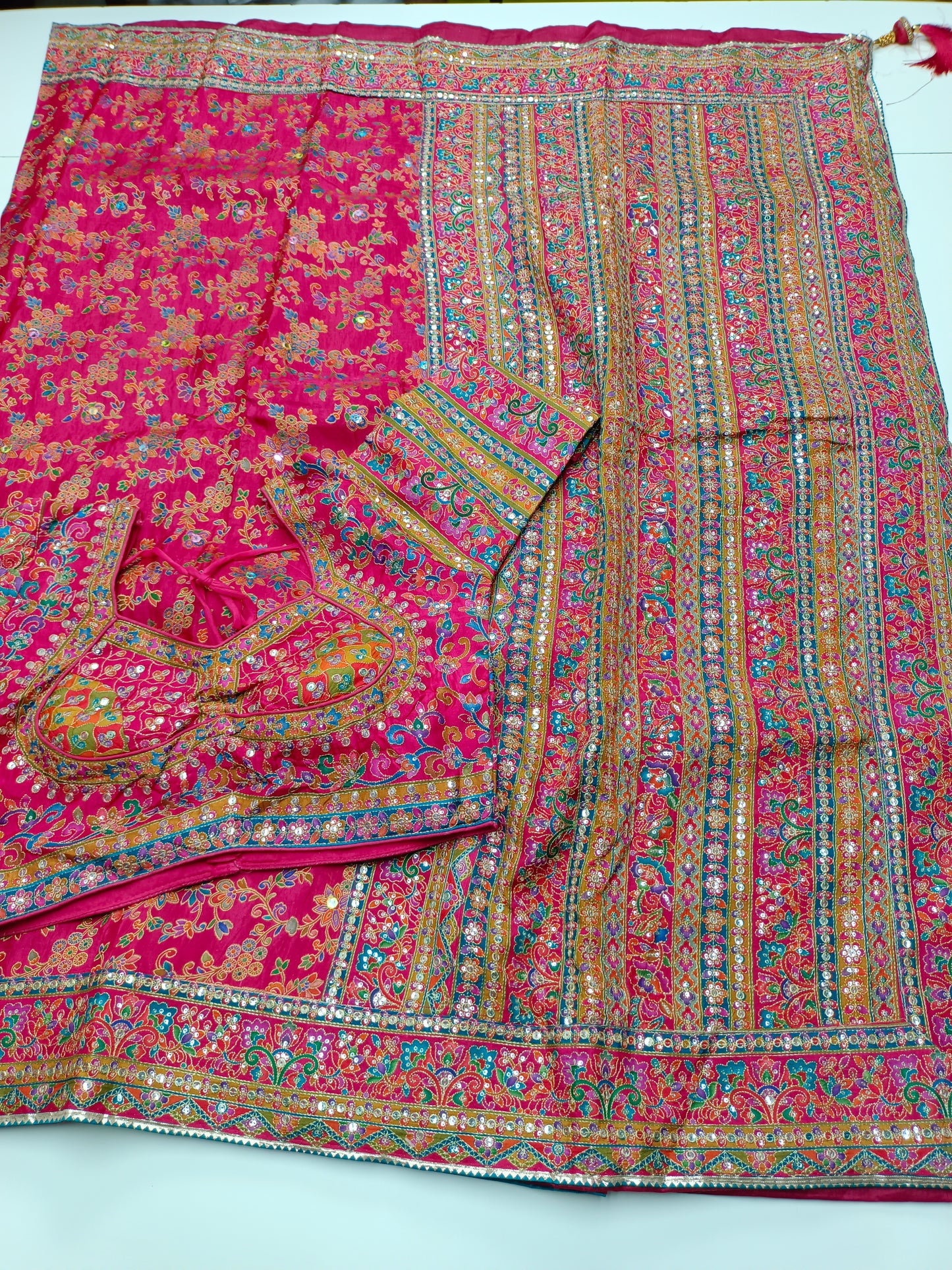 FANCY RAJWADI SAREE WITH READY BLOUSE