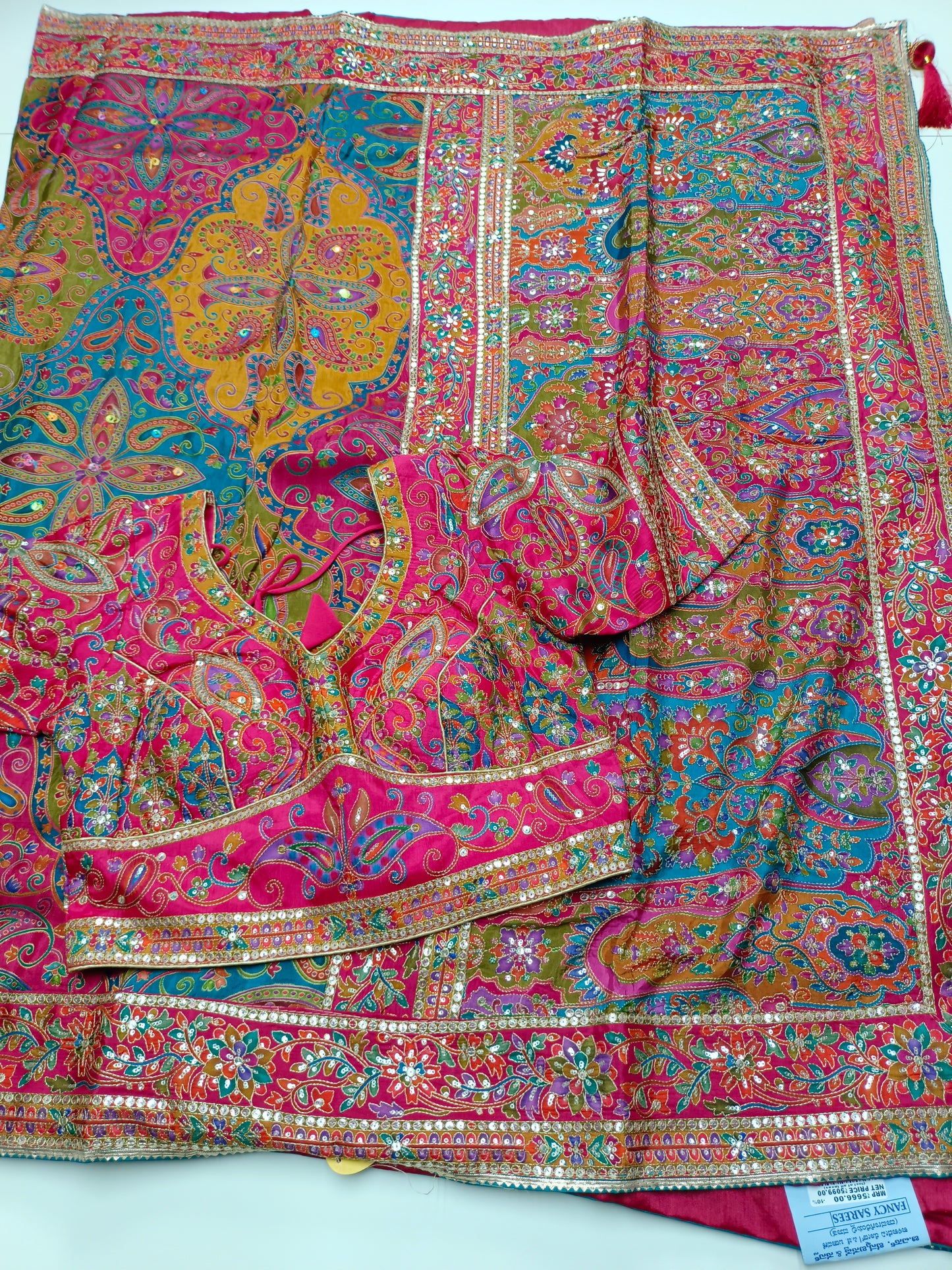 FANCY RAJWADI SAREE WITH READY BLOUSE