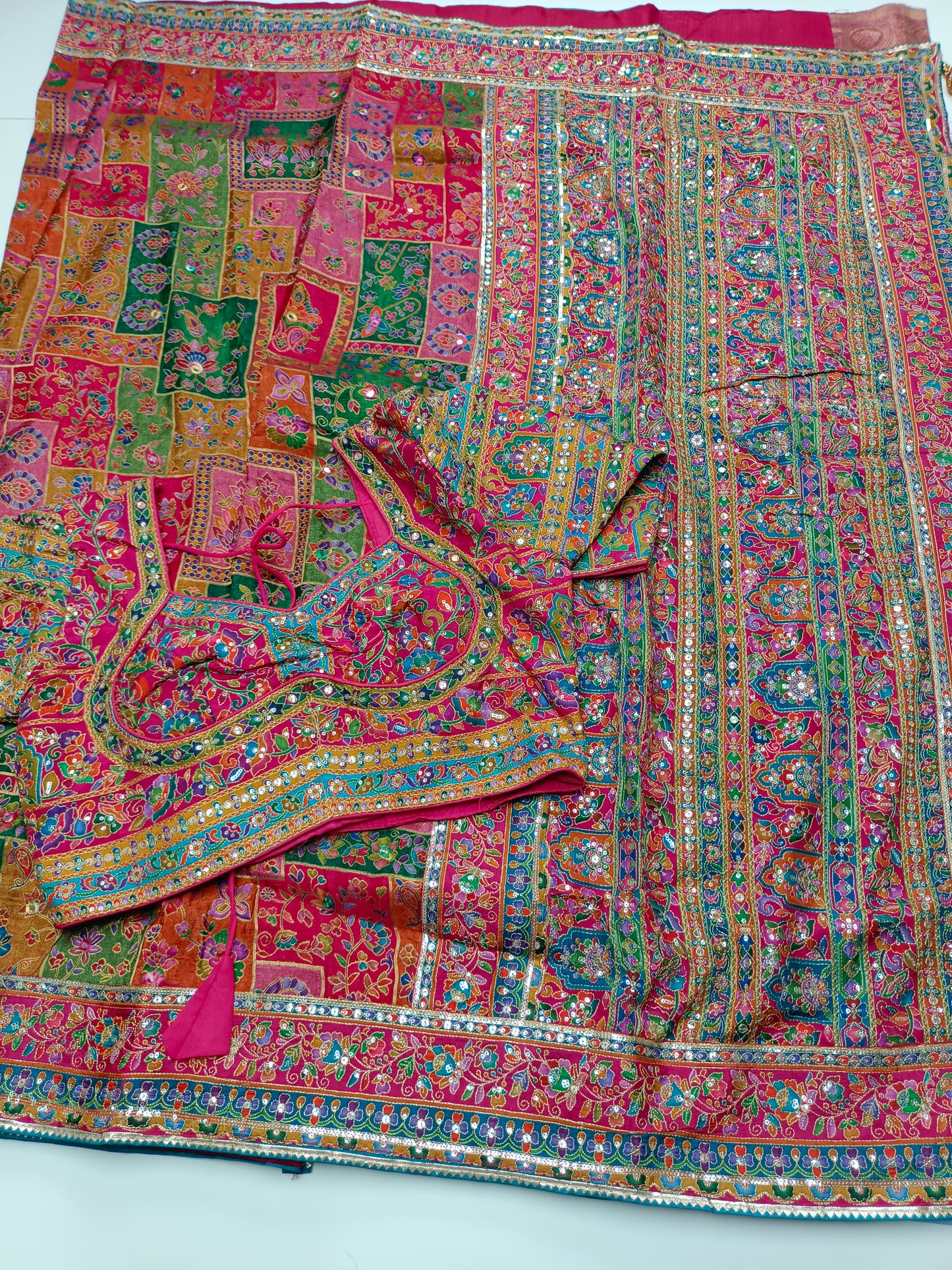 FANCY RAJWADI SAREE WITH READY BLOUSE